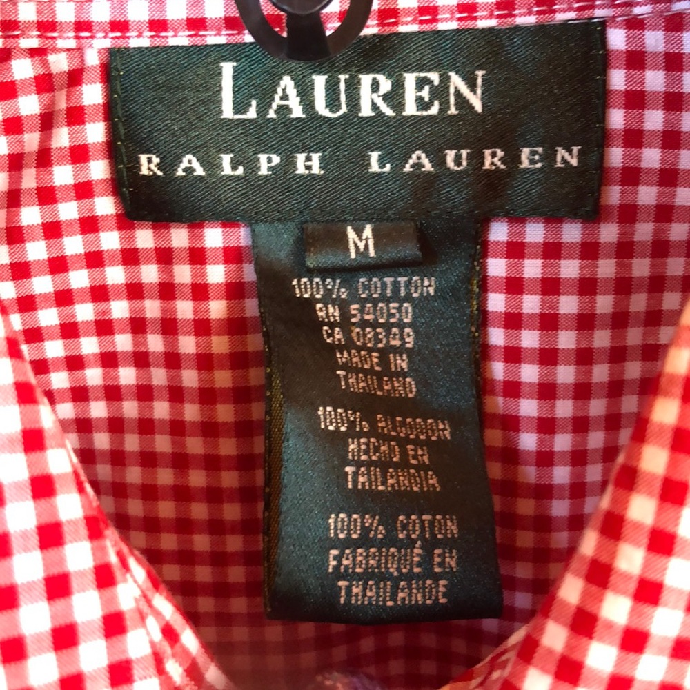 Lauren Ralph Lauren Gingham Ruffle Top Size M - Picture 2 of 4